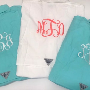 Embroidered Personalized Monogrammed Youth Little Girls Big Girls Columbia  UPF 40 Fishing Shirt Several Colors Available 