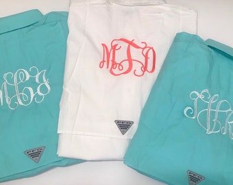 Monogrammed PFG cover up/ Personalized Swim Cover UP/ Short Sleeve Custom PFG Cover Up / Bridal Party Bach Cover Up