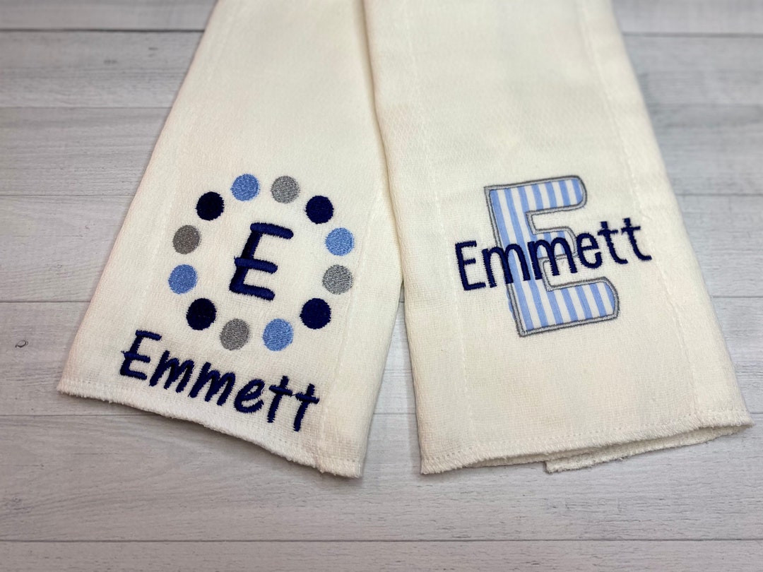 Personalized Burp Cloths / Monogrammed Baby Burp Cloths / Etsy UK