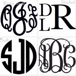 Pu&ograve; includere: Quattro diversi design di monogrammi. Il primo design &egrave; un monogramma circolare con le lettere "GJS" in un font di scrittura. Il secondo design &egrave; un monogramma impilato con le lettere "DLR" in un font a blocchi. Il terzo design &egrave; un monogramma circolare con le lettere "SJD" in un font a blocchi. Il quarto design &egrave; un monogramma di scrittura con le lettere "WBC" in un font di scrittura.