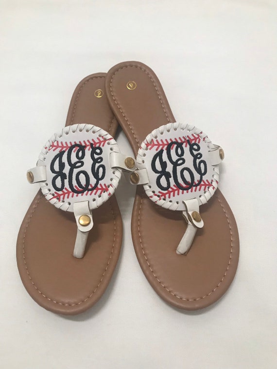 etsy baseball flip flops