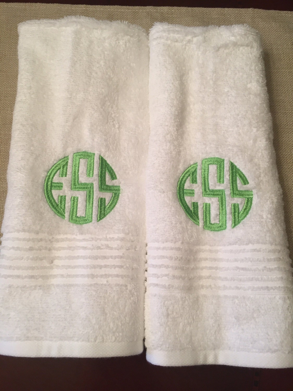 Monogrammed Hand Towels for Bathroom - Luxury Hotel Quality Personalized  Initial Decorative Embroidered Bath Towel for Powder Room, Spa - GOTS  Organic