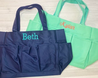 Monogrammed Carry-All Bag / Monogrammed tote / Craft bag / Utility Tote bag / Hobby Bag / Garden Bag / Personalized Tote