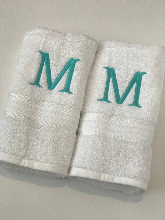 monogrammed hand towels etsy