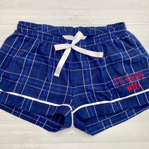 Personalized Flannel boxers / Monogrammed Boxer shorts / Plaid Boxer Shorts / Ladies Sleep shorts