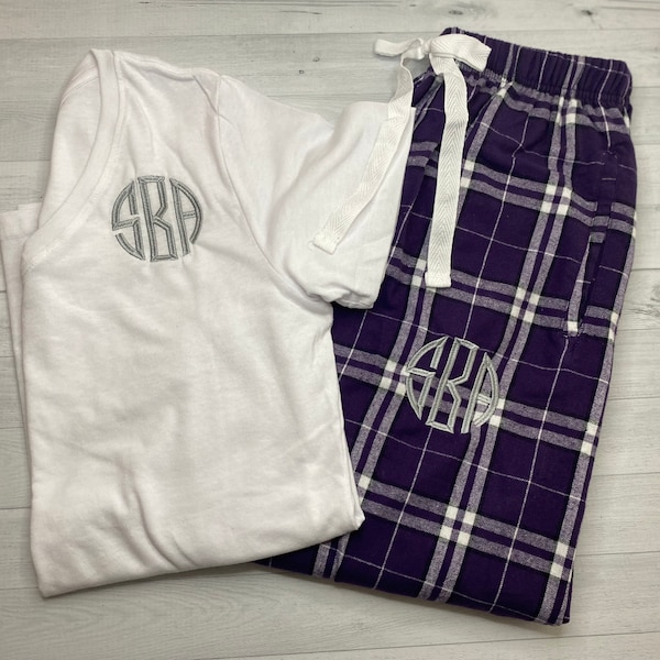 Monogrammed Pajamas Etsy