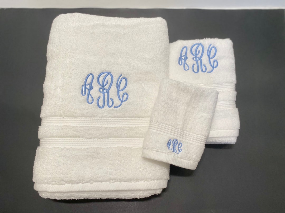 Embroidered Bath Towel Set / Bathroom Towels / Personalized Towels ...