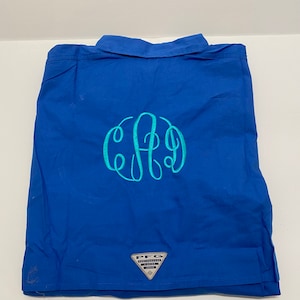 Monogrammed PFG cover up/ monogrammed Columbia Fishing Shirt/ Short Sleeve PFG Cover Up / Bridal Party Beach Cover Up