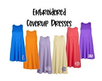 Personalized Swim Cover Up / Monogrammed Cotton Dress / Monogrammed Beach Dress / Personalized Swim Cover