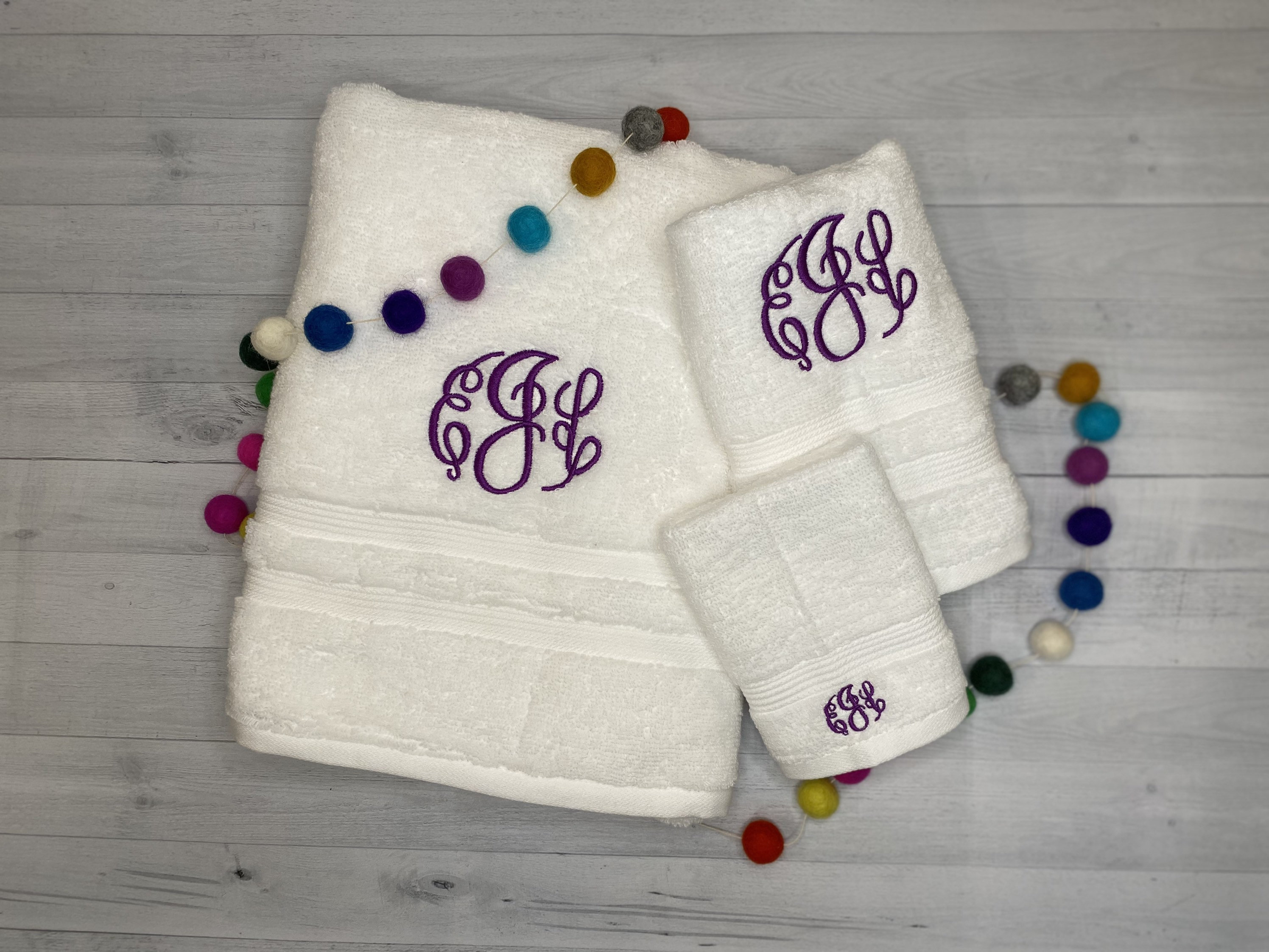 Monogrammed Bath Towel Set / Bathroom Towels / Personalized Etsy Canada