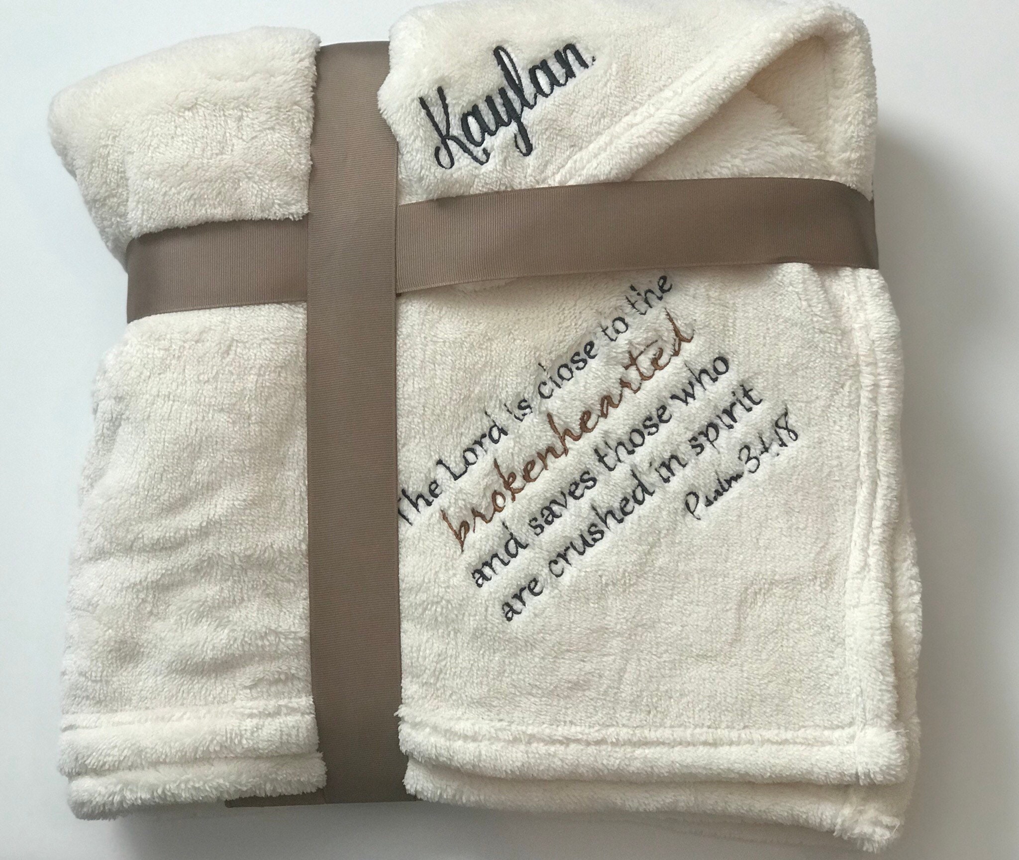 Embroidered Sympathy Blanket / Sympathy Gift / Christian Etsy