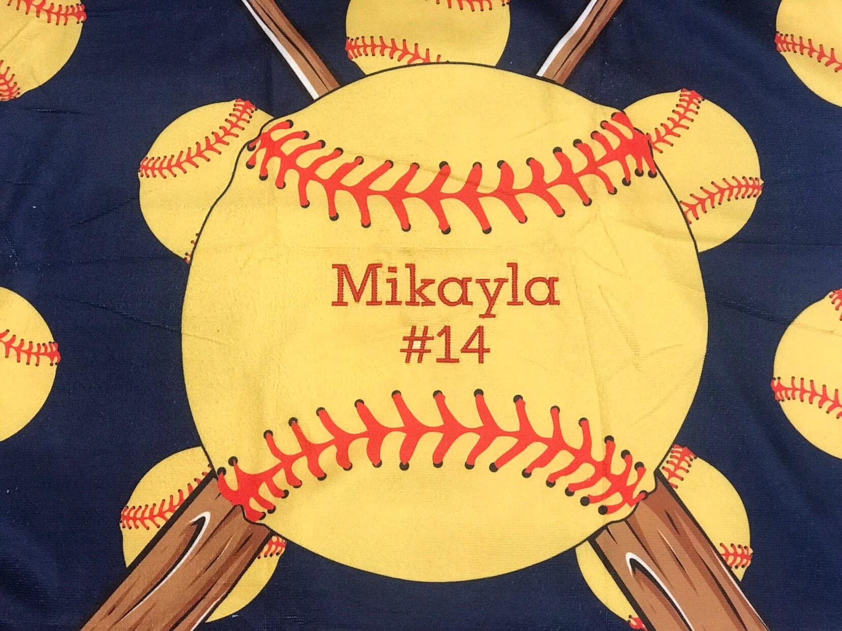 Monogrammed Softball beach towels / Personalized towels / Etsy