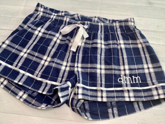 Personalized Flannel Boxers / Monogrammed Boxer Shorts / Plaid