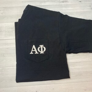 Monogram Sorority Pocket Tee / Monogram Greek Pocket Tee / Greek Short Sleeve Pocket Tee Shirt