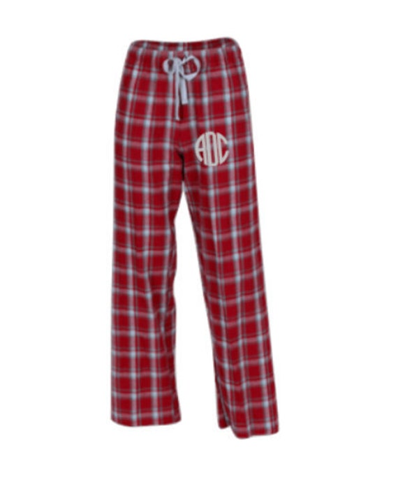 Monogrammed Flannel Pajama Pants / Monogrammed Pajama Pants / Plaid Pj Pants  / Personalized Pajamas / Crimson Red Plaid Pajamas -  Canada