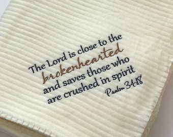 Embroidered Sympathy Blanket / Sympathy Gift  / Christian Blankets / Embroidered Soft Blanket / Religious throw Blanket / Blankets