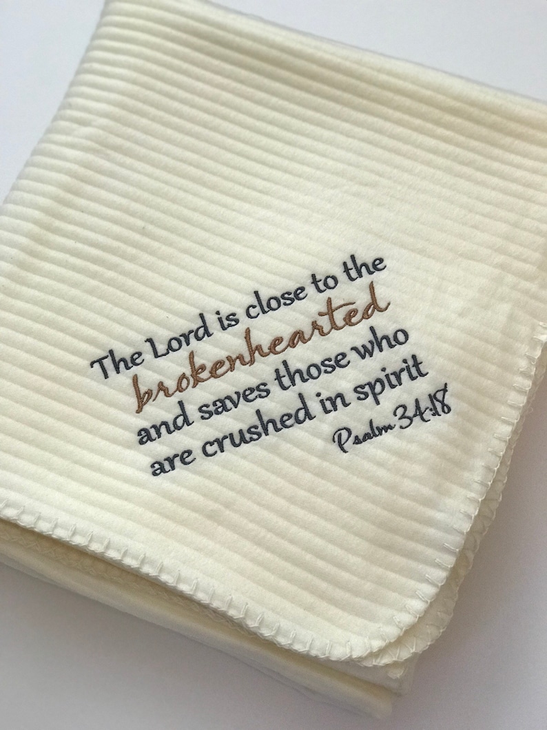 Embroidered Sympathy Blanket / Sympathy Gift / Christian Etsy