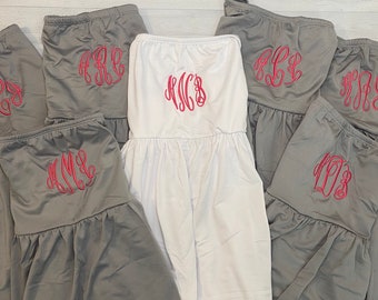 Monogrammed Cover up / monogram getting ready dress / monogrammed beach cover up / Pool cover up
