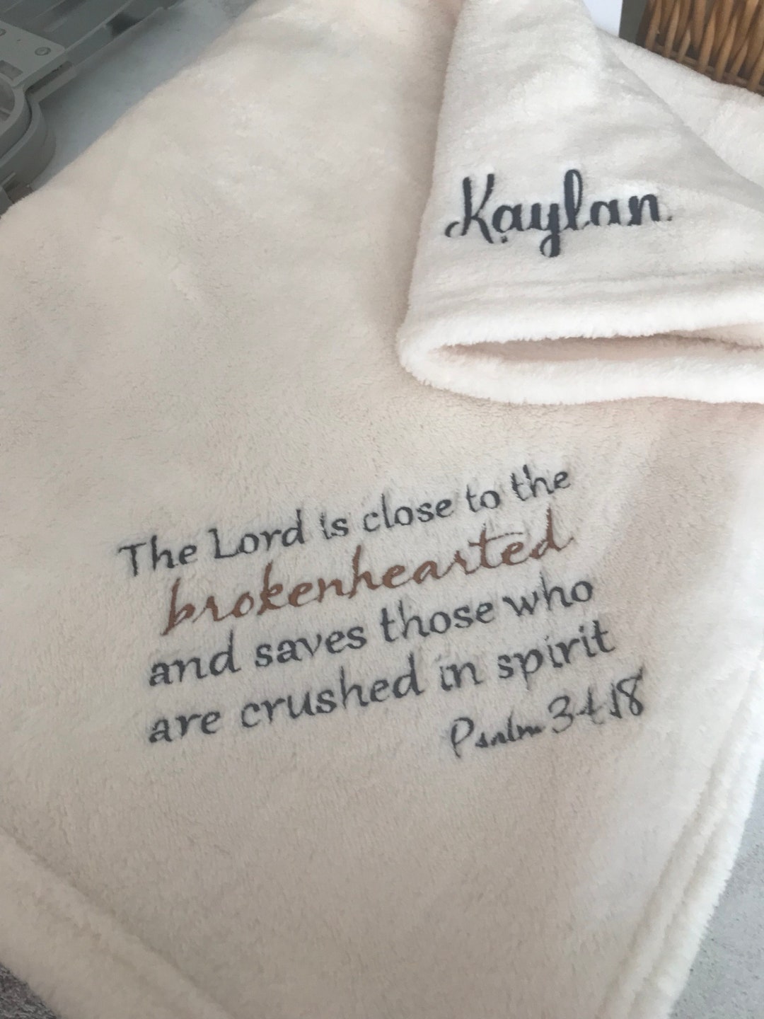 Embroidered Sympathy Blanket / Embroidered Blankets / Christian