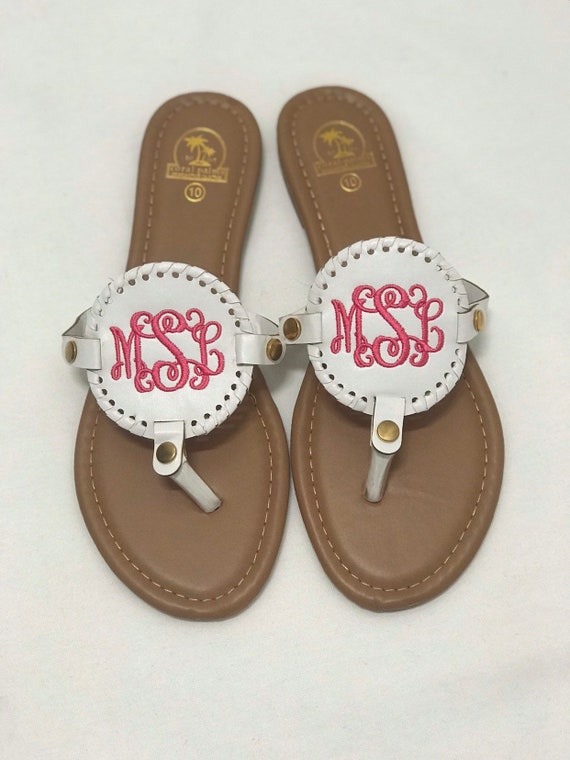 monogram flip flops