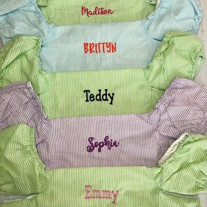 Custom Puddle Jumper Cover / Monogrammed Water Wings  / Baby Safety Wing Cover / Embroidered Floatie Seersucker Cover