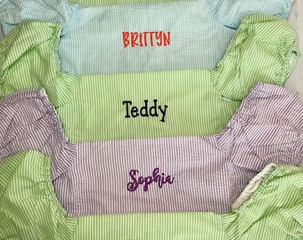Personalized Seersucker Puddle Jumper Cover | Monogrammed Kids Swim Vest | FREE Shipping | Fast Turn Around