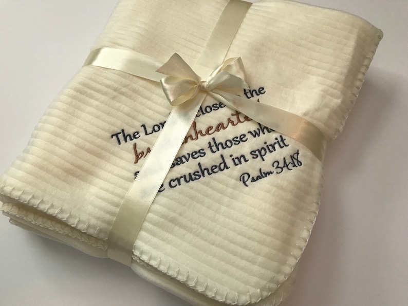 Embroidered Sympathy Blanket / Sympathy Gift / Christian Etsy