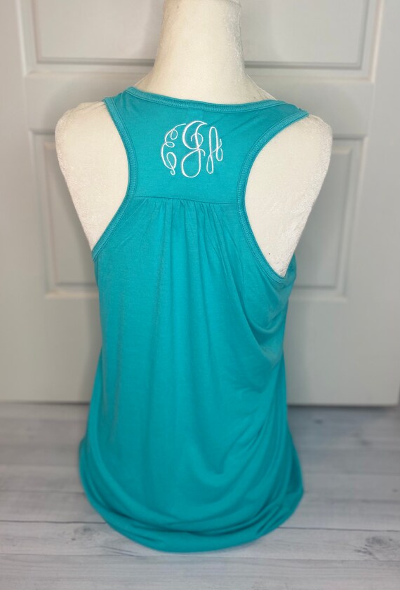 monogrammed racerback tank tops