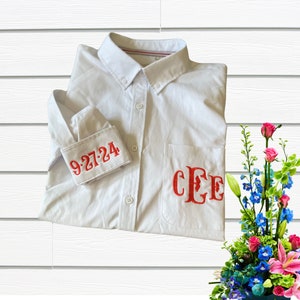 Personalized Oxford Shirt / Embroidered Wedding Party Shirts / Button down Bridal Party Shirts