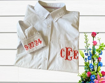 Personalized Oxford Shirt / Embroidered Wedding Party Shirts / Button down Bridal Party Shirts