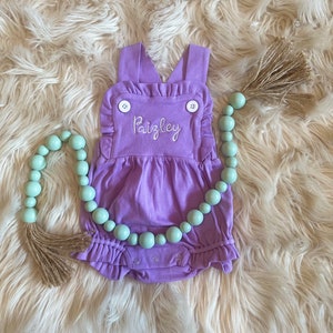 Personalized Baby Bubble / Girls Sunsuit / Monogrammed Ruffle Romper / Monogrammed Sunsuit / Personalized Sunsuit