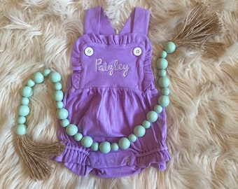 Personalized Baby Bubble / Girls Sunsuit / Monogrammed Ruffle Romper / Monogrammed Sunsuit / Personalized Sunsuit