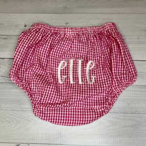 Monogram Gingham Diaper Covers / unisex diaper cover / Gingham bloomers / Baby Diaper Covers