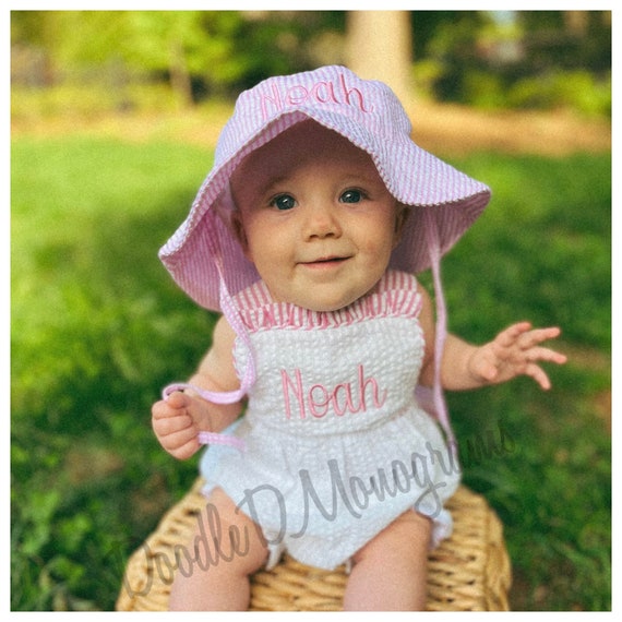 Personalized Baby Bucket Hats Monogrammed Baby Bucket Hats 