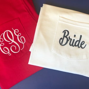 Monogrammed Pocket Tees / Monogrammed Pocket T-shirt / Monogrammed Short Sleeve Pocket Tee / Monogrammed Tee / Short sleeve Monogram shirt