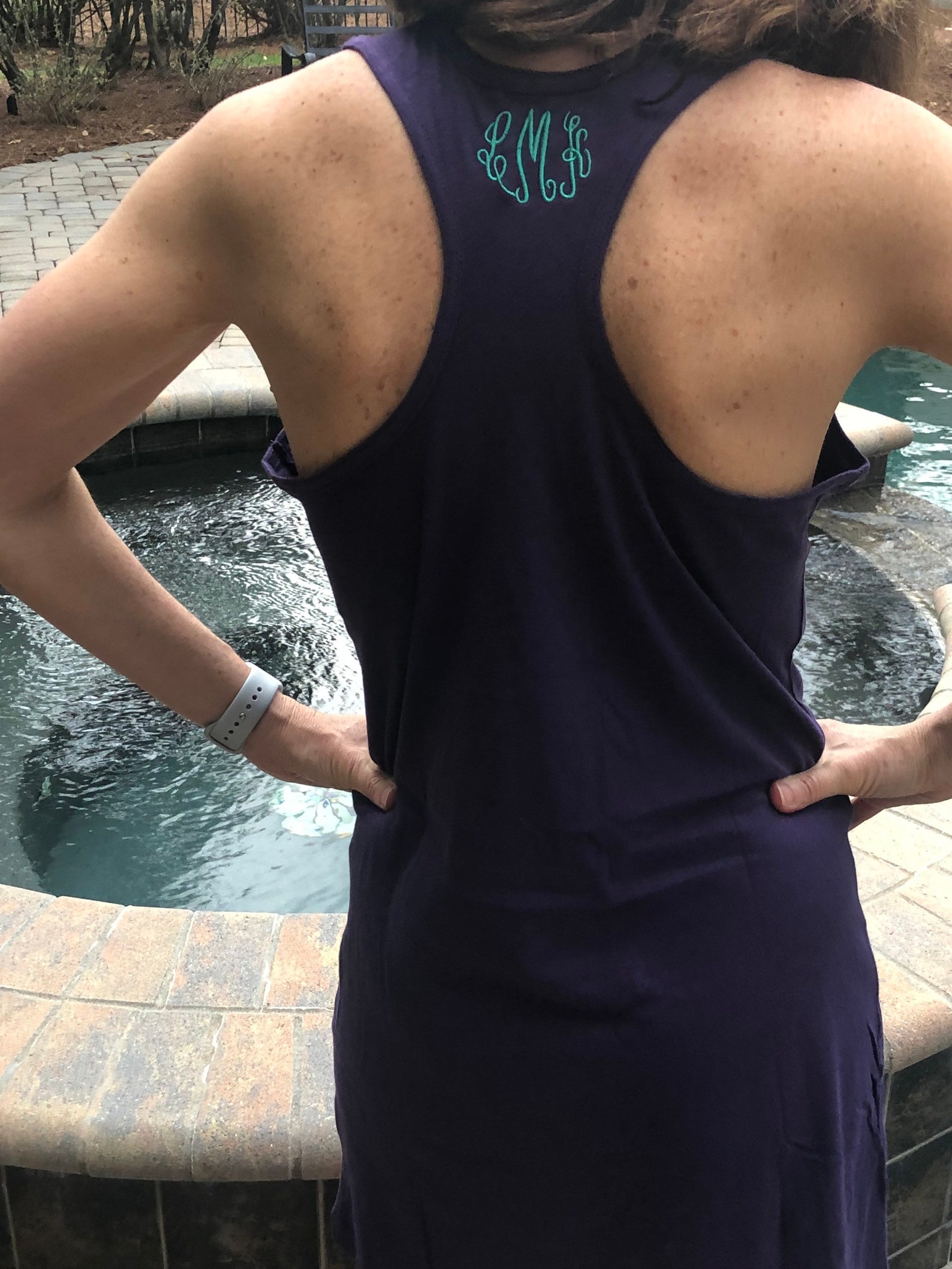 Racer Back Swim Cover up / Monogram Cotton Dress / Racer Back | Etsy