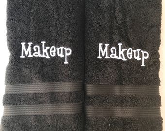 Monogrammed Makeup towel set / hand towels / Personalized towels