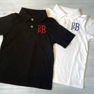 Monogrammed Boys&#39; School Uniform Polo / Personalized School Uniform Polo / School Uniform Shirt with Monogram / Short Sleeve School Shirts