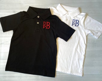 Monogrammed Boys' School Uniform Polo / Personalized School Uniform Polo / School Uniform Shirt with Monogram / Short Sleeve School Shirts