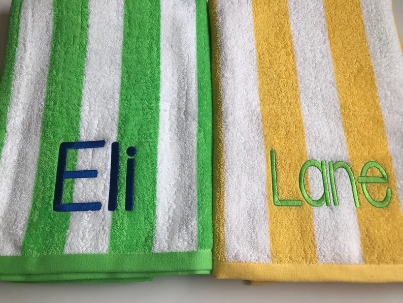 Monogrammed Beach Towels / Personalized Pool Towels / Etsy