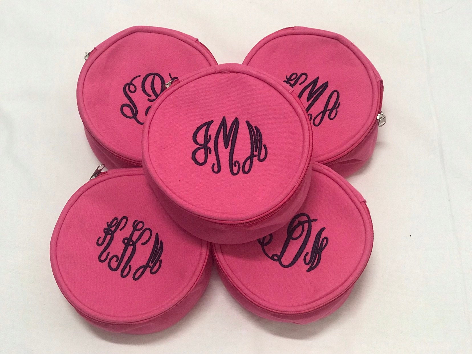 Monogrammed Jewelry Case / Monogrammed Travel Pouch / Jewelry Etsy