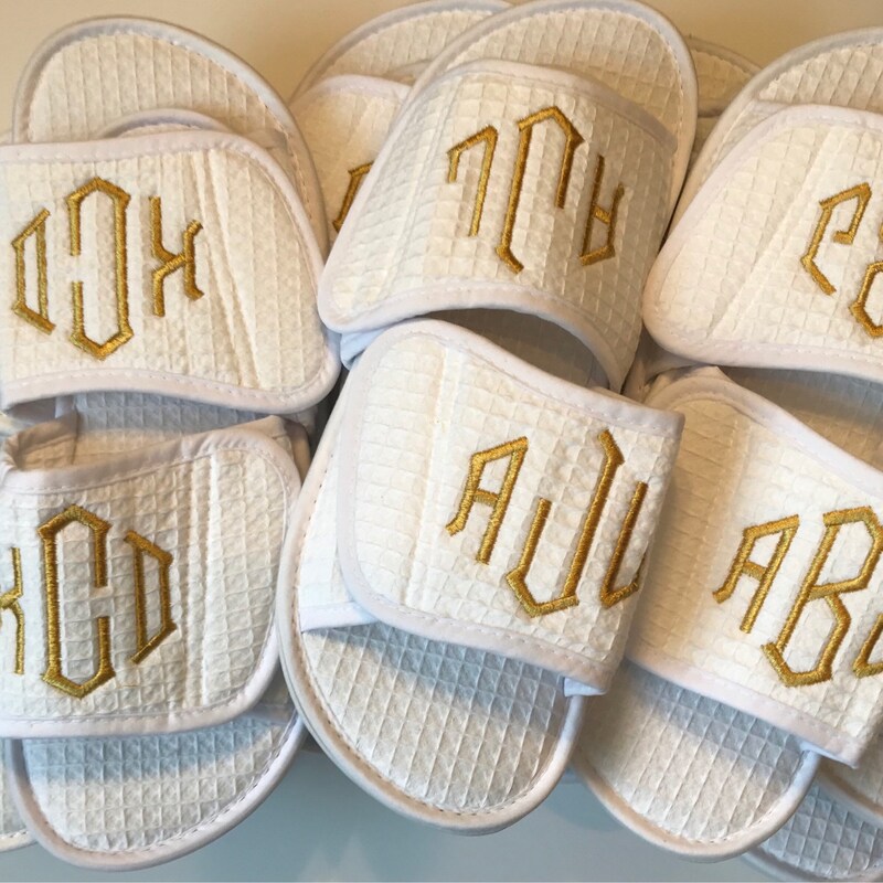 personalized embroidered slippers