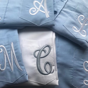 Monogrammed Oxford Shirt/ Bridal Party Shirt/ Wedding Photo Shirt/ Bridesmaid Shirt/ Monogram Oxford/ Getting Ready Shirt