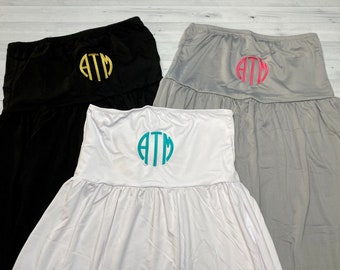 Monogrammed Beach Cover Up Dress / Monogrammed Getting Ready Dresses / Monogrammed Bridal Party Dress / Monogramed Swim Coverup