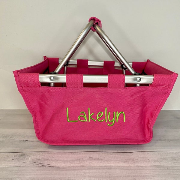 Mini Market tote / Personalized Easter Tote / Monogrammed Easter Basket / Personalized basket / Monogrammed Market Basket / Small Tote Bag