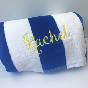 Personalized beach towels / monogram pool towels / Monogrammed Towel / Monogram Beach Towel / Custom Towels / Cabana Stripe Towel