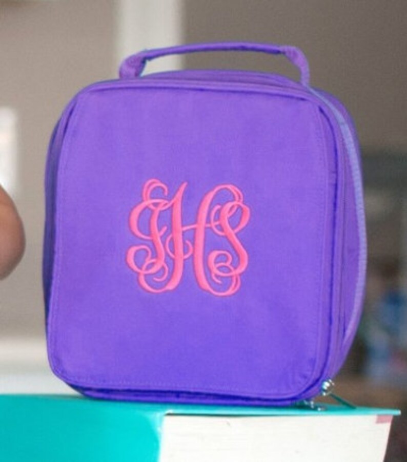monogrammed backpack and lunchbox set