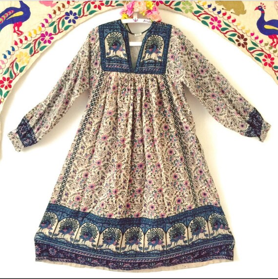 1970’s Vintage Indian Goddess Cotton Dress - image 1