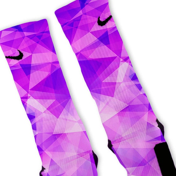 Custom Purple Prism Nike Elites Socks | Etsy