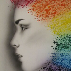 Abstract Painting Lesbians, Pride colors